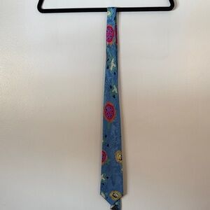 100% Silk, Italian Colorful Patterned Tie